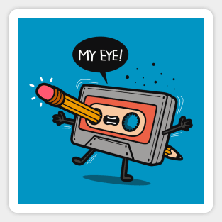 Funny Retro 80's 90's Cassette Tape Be Kind Rewind Funny Kawaii Cartoon Sticker